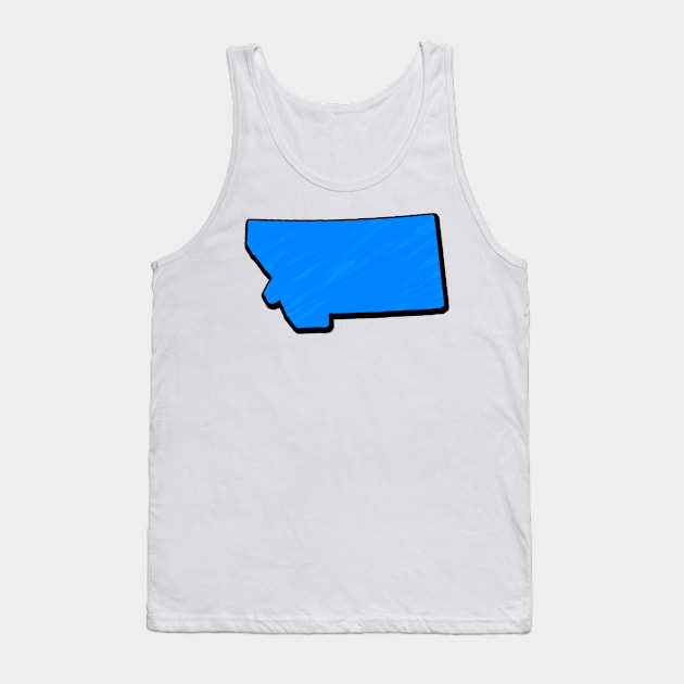 Bright Blue Montana Outline Tank Top by Mookle